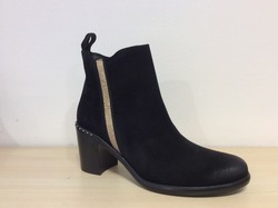 LA VIE EST BELLE BOOTS NUBUCK NOIR ET DORE