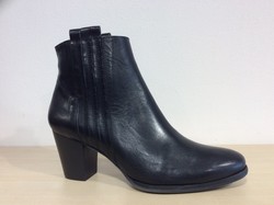 MINKA  BOOTS CUIR NOIR TALON MOYEN