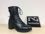   NERO GIARDINI  BOOTS  CUIR NOIR A LACET